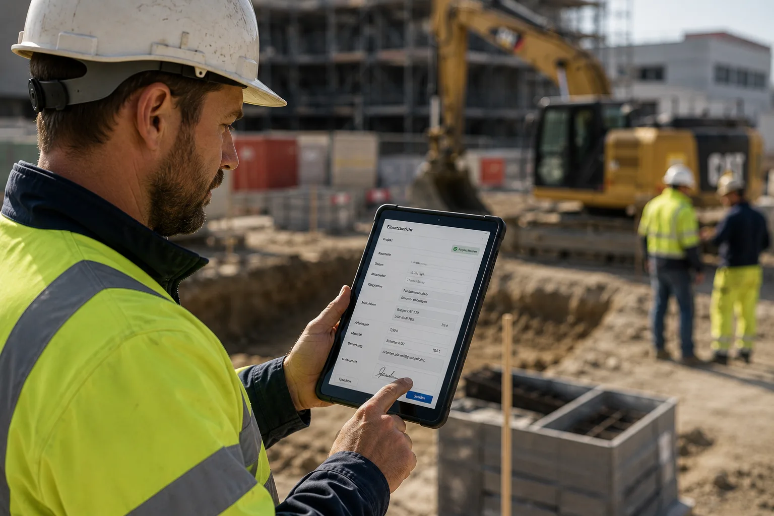 Digitale Baustellendokumentation auf einem mobilen Gerät